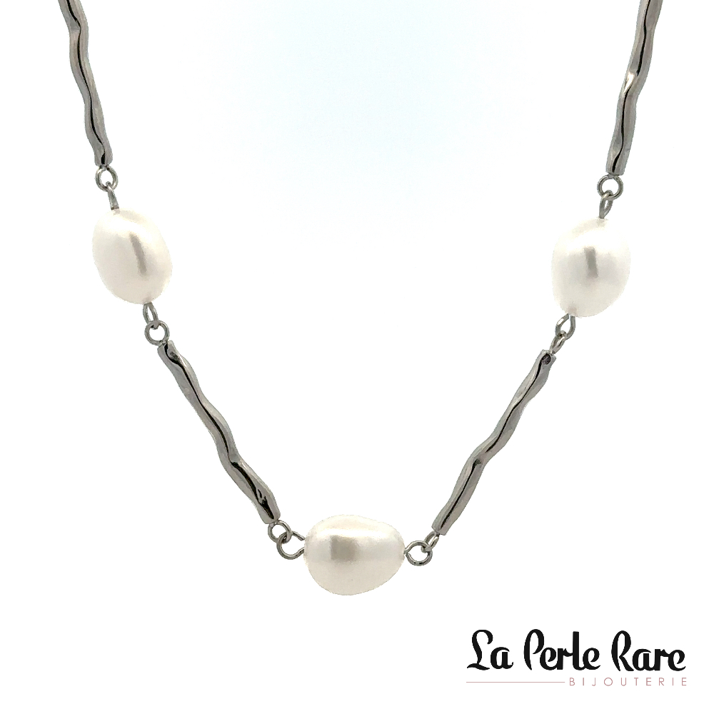 Collier acier, perles - T0XF360117 - Steelx