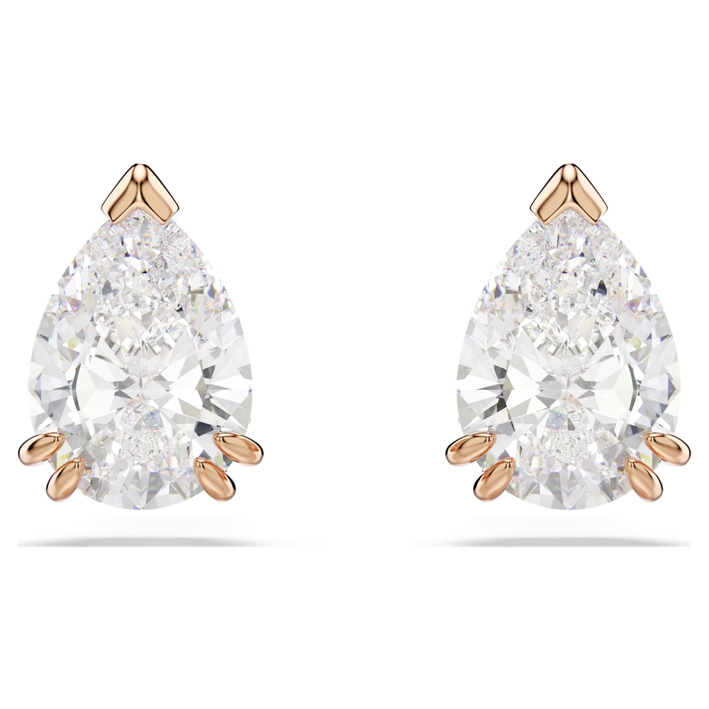 Boucles d'oreilles fixes métal rosé, cristaux blancs - 5734248 - Swarovski