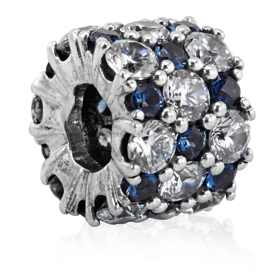 Bille scintillante, argent, cristaux bleus, zircons incolores - 798487C02 - Pandora
