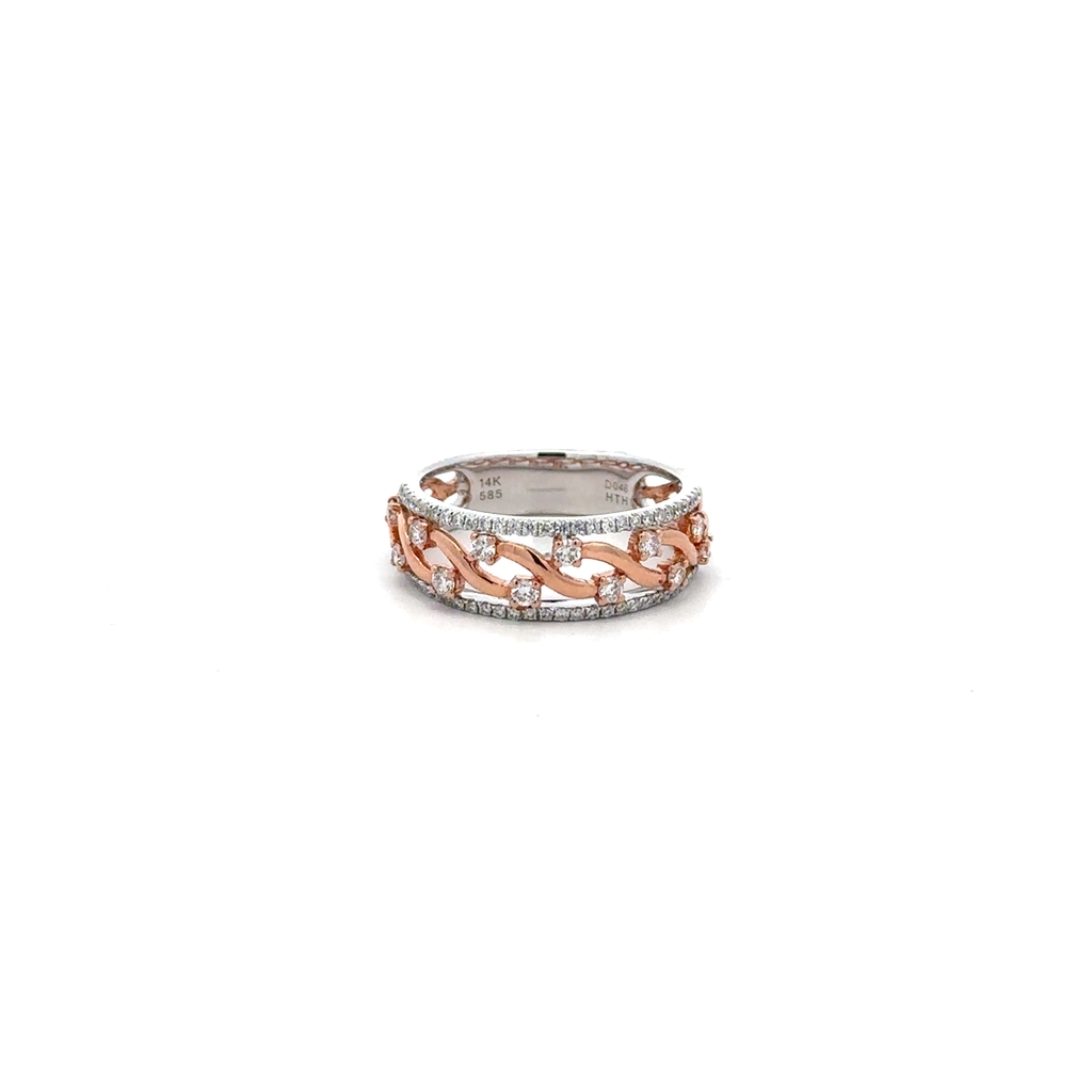 Bague or 2 tons (blanc et rose) 14 carats, 46 points de diamant total - 24211476 - Exclusivités