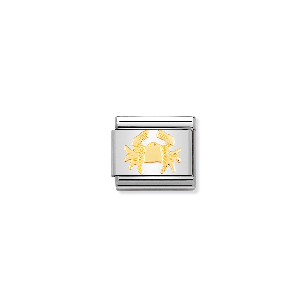 Maille classique zodiaque Cancer, acier inoxydable, finition or jaune 18 carats - 03010404 - NOMINATION