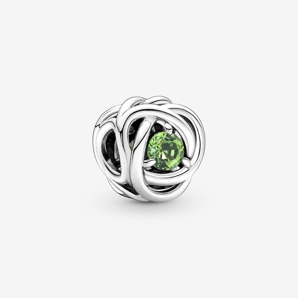 Bille cercle d'éternité vert printemps, argent, cristal vert - 790065C03 - Pandora