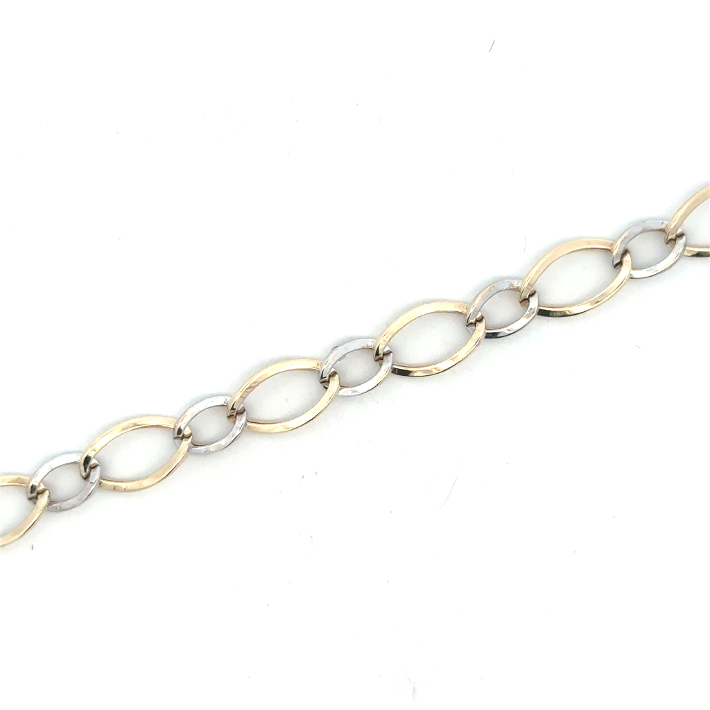 Bracelet or 2 tons (jaune et blanc) 10 carats