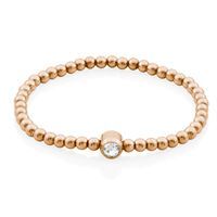 Bracelet acier rosé billes, cz - T1XD990360 - Steelx