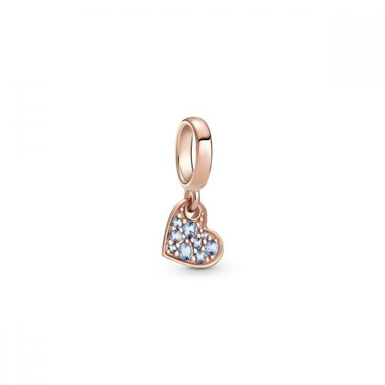 Charm coeur rose zircons bleus pandora rose - 789404C01 - Pandora