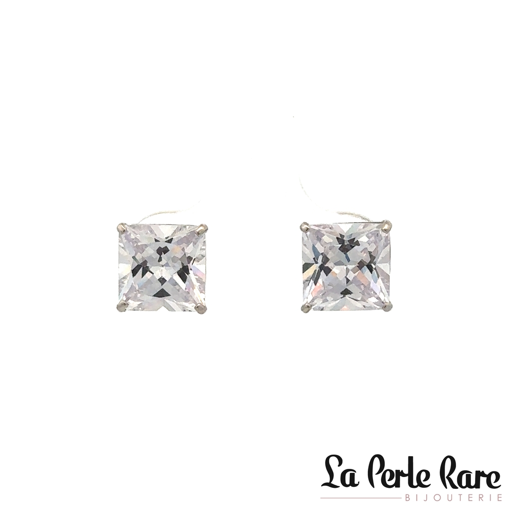 B-o fixes en or blanc avec zircon carré - JE30203-WG - Exclusivités