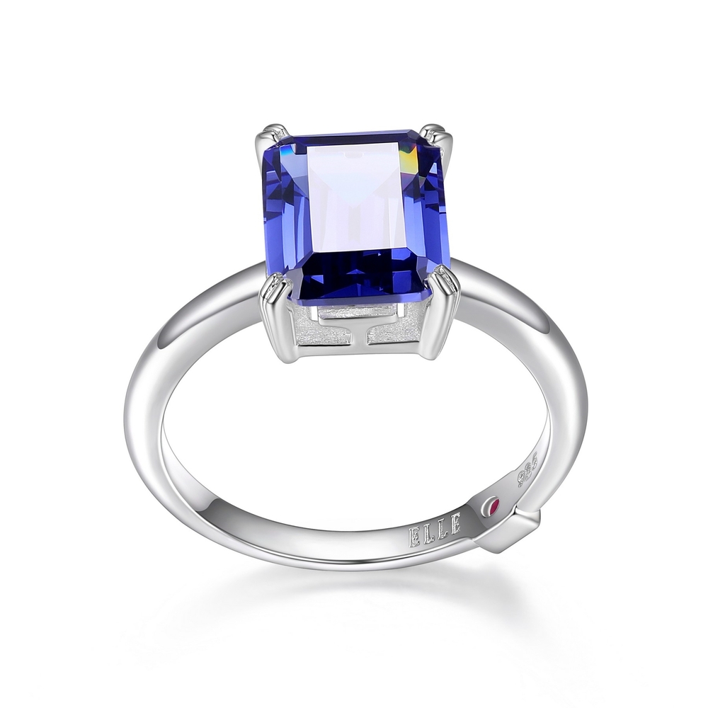 Bague argent rhodié, tanzanite synthétique - R4LABYCP-AC - Elle