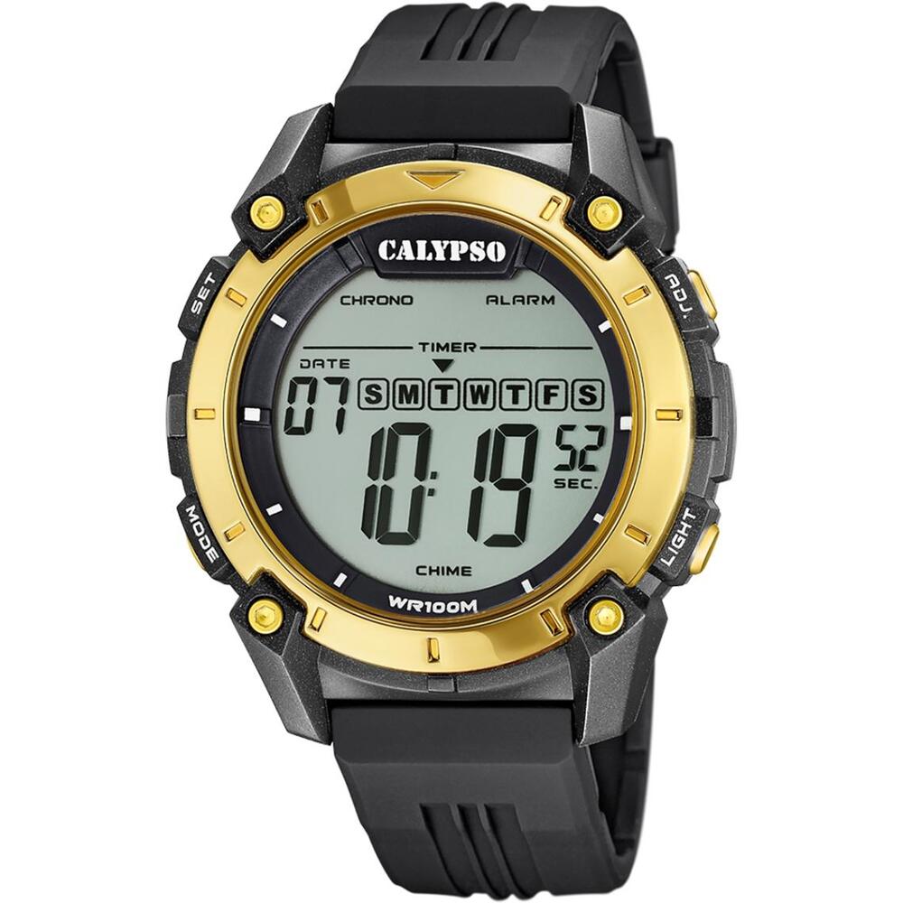 Montre silicone noir/jaune