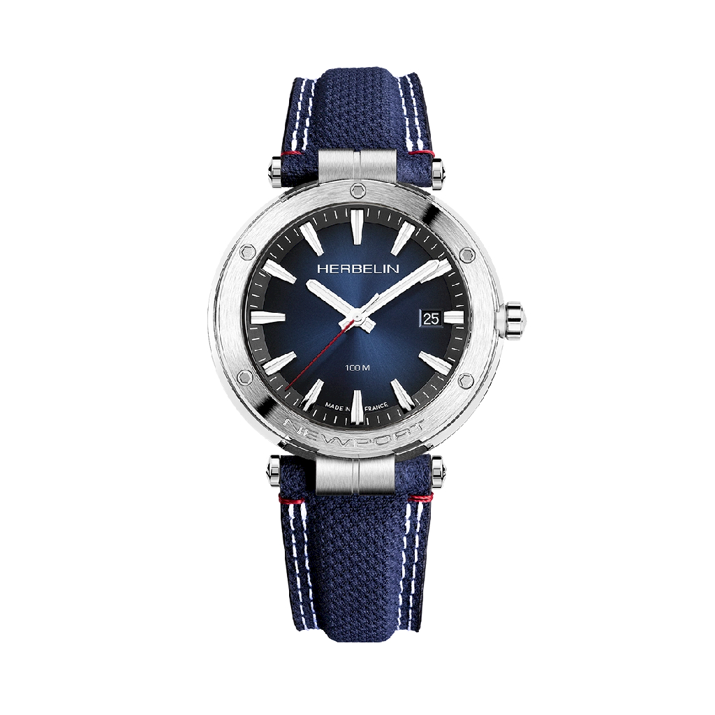 Montre Newport cuir marine acier cadran bleu Montre Newport cuir marine acier cadran bleu