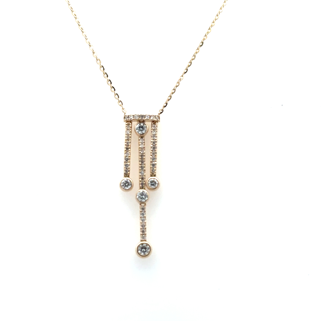 Collier or jaune 14 carats, 29 points de diamant total - NT406304Y14DI1 - Exclusivité