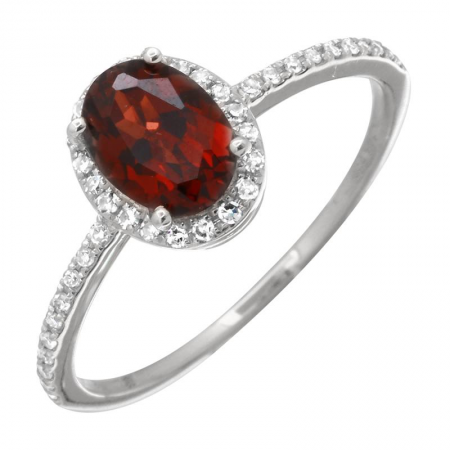 Bague or blanc, grenat 103 pts, 13 pts dia tot Bague or blanc, grenat 103 pts, 13 pts dia tot