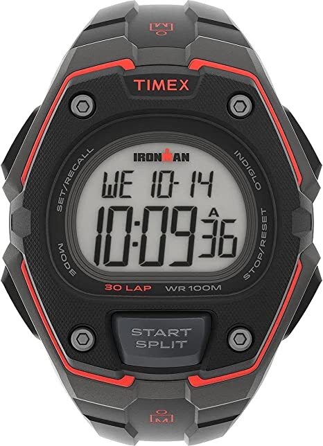 Montre ironman, silicone 2 tons (noir/rouge)