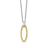 Collier femme acier 2 tons et zircons