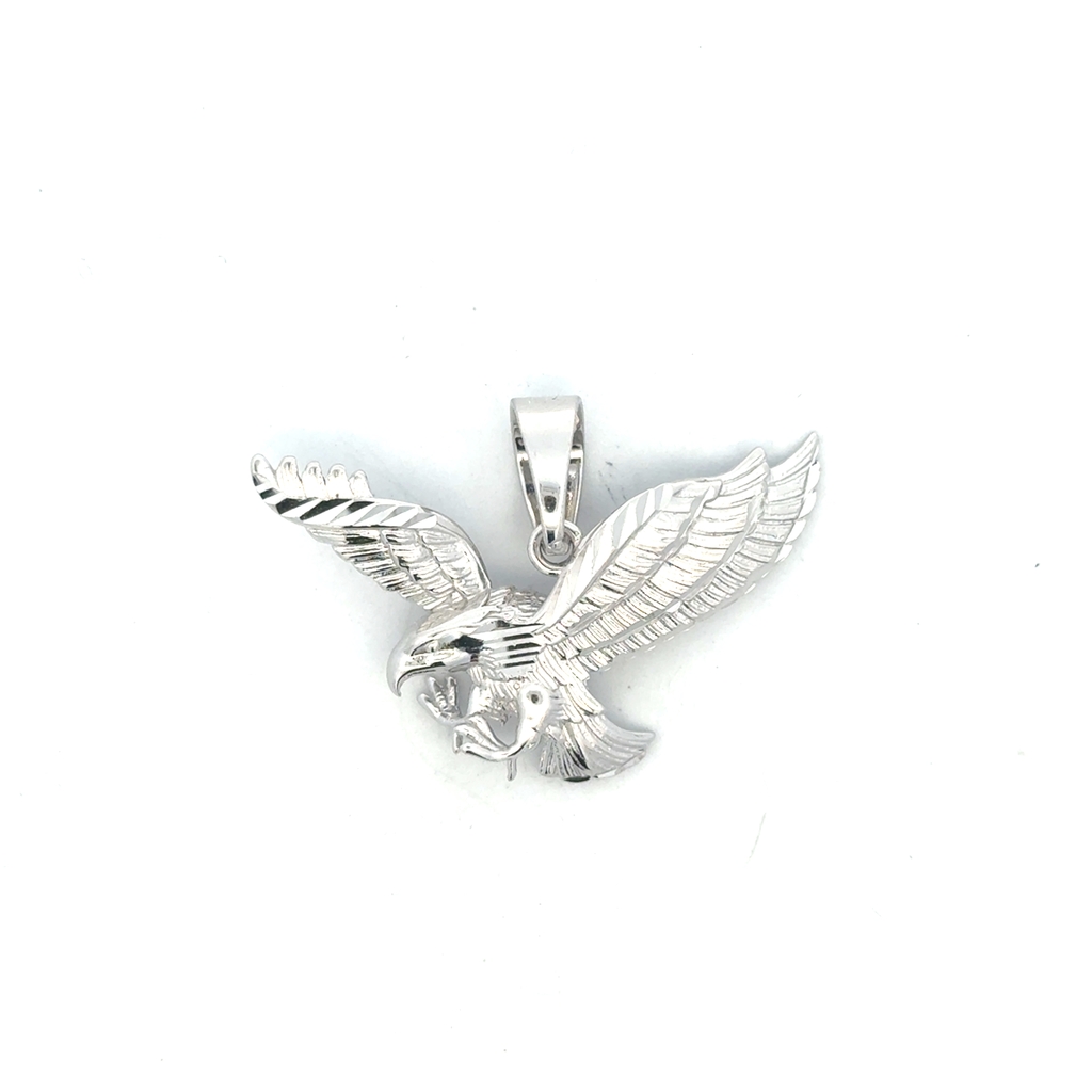 Pendentif aigle, argent rhodié