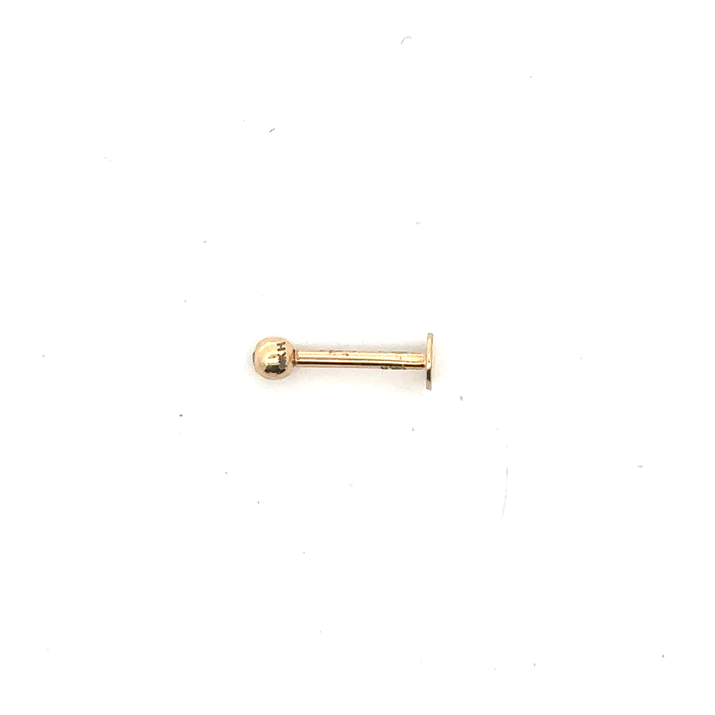Boucle de menton or jaune 14 carats, zircon incolore - BMT23J - Exclusivités