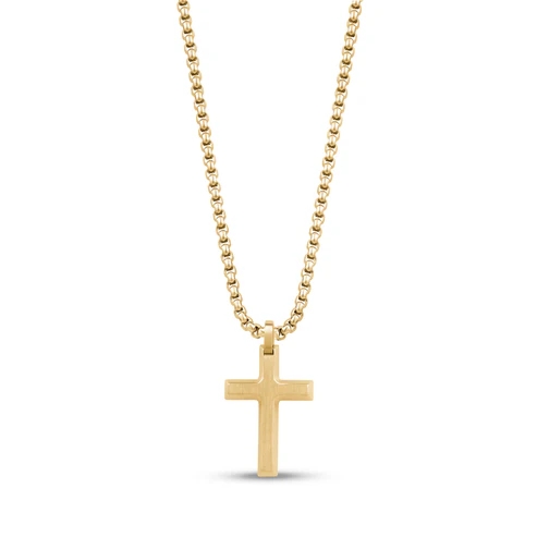 Pendentif croix, acier inoxydable doré - AS-P193G-20 - Arz Steel
