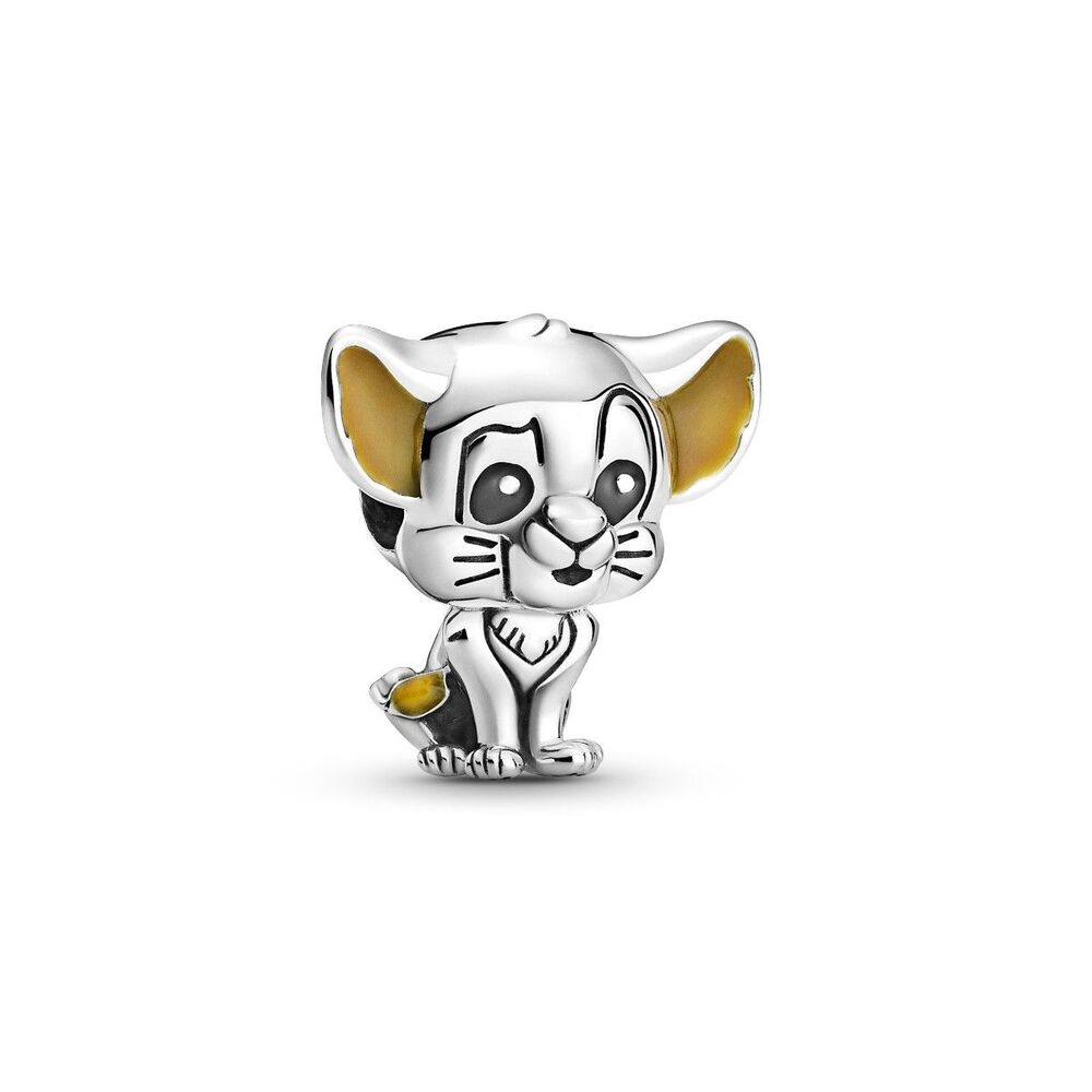 Bille disney simba, argent, émail jaune