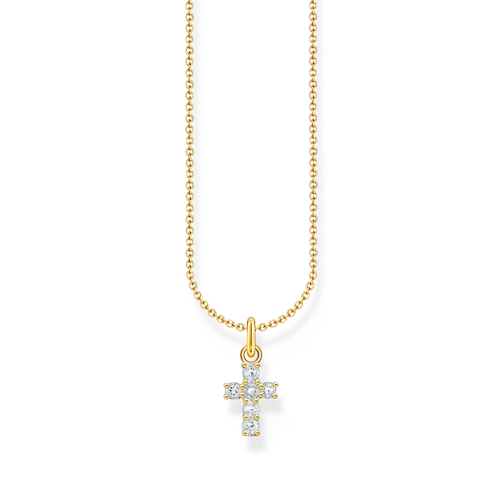 Pendentif croix, argent doré, zircons - KE2226-414-14-L45V - Thomas Sabo