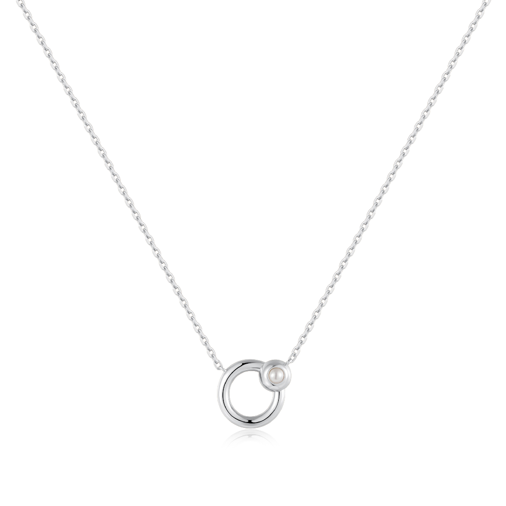 Pendentif argent sterling rhodié avec perle d’eau douce