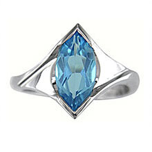 Bague femme or blanc topaze bleu - 843T13BT - Exclusivités