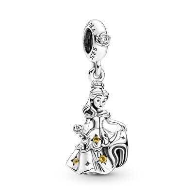 Bille la belle et la bête dansante, belle, argent, zircons, cristal jaune - 790014C01 - Pandora