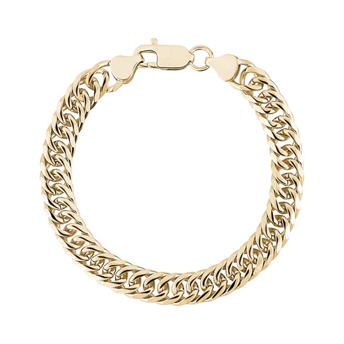 Bracelet mailles cubaine, acier inoxydable doré - AS-B442G-7.5 - Arz Steel