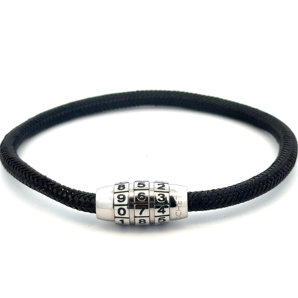 Bracelet acier 2 tons (noir/blanc)