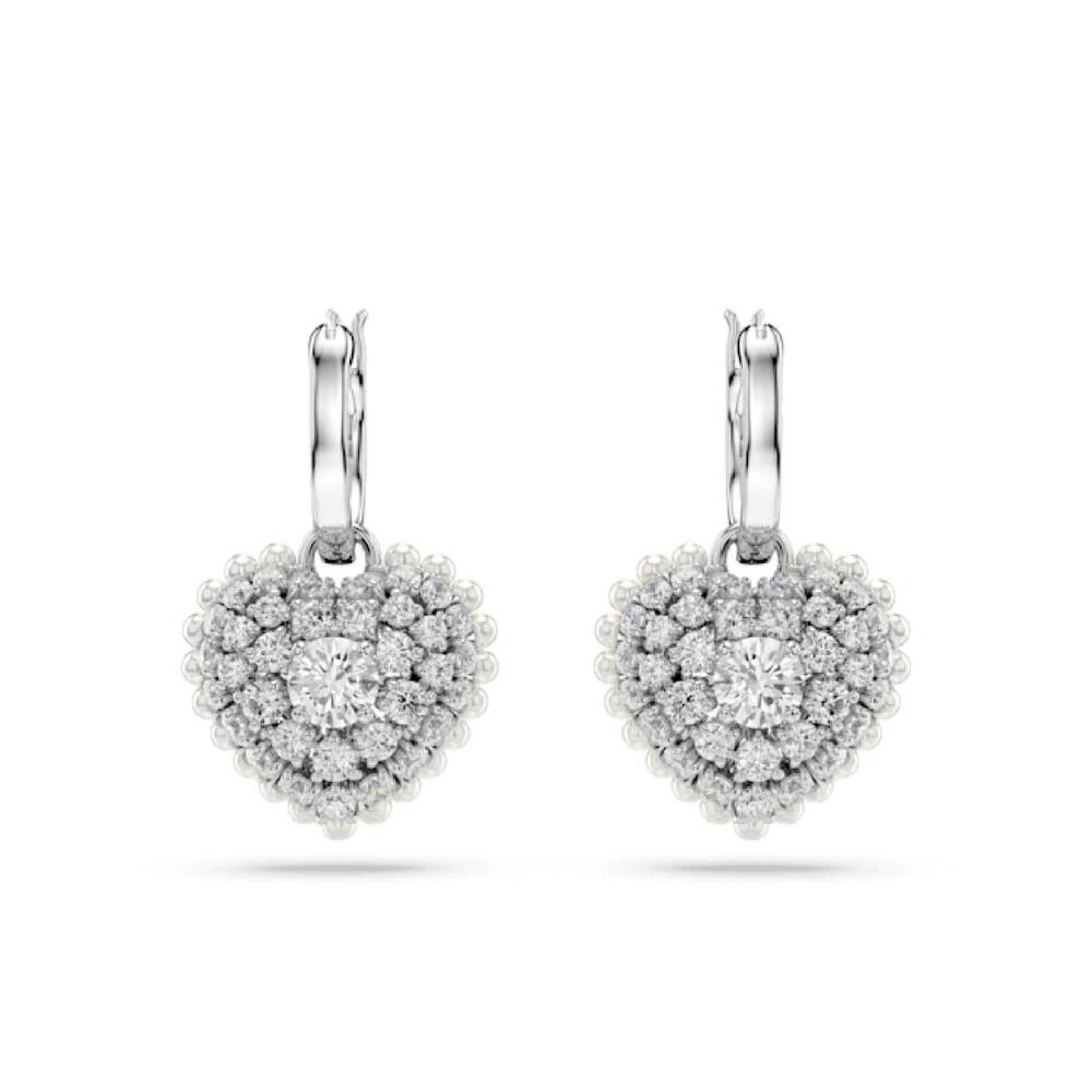 Anneaux coeurs, métal rhodié, cristaux - 5684384 - Swarovski