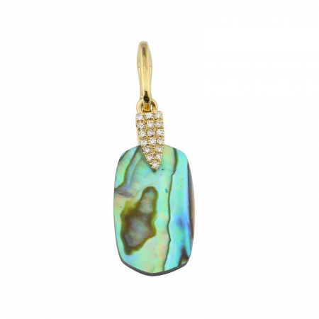 Pendentif or jaune, abalone 46 pts, 4 pts dia tot - 13982SBZ4YXA1 - Exclusivités