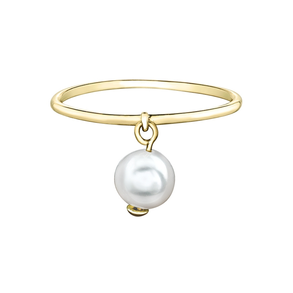 Bague or jaune 10 K avec perle blanche - 30092 - Corona