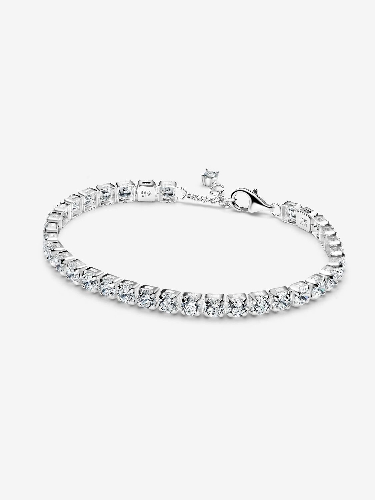 Bracelet tennis audacieux scintillant, argent, zircons incolores - 593539C01-18 - Pandora