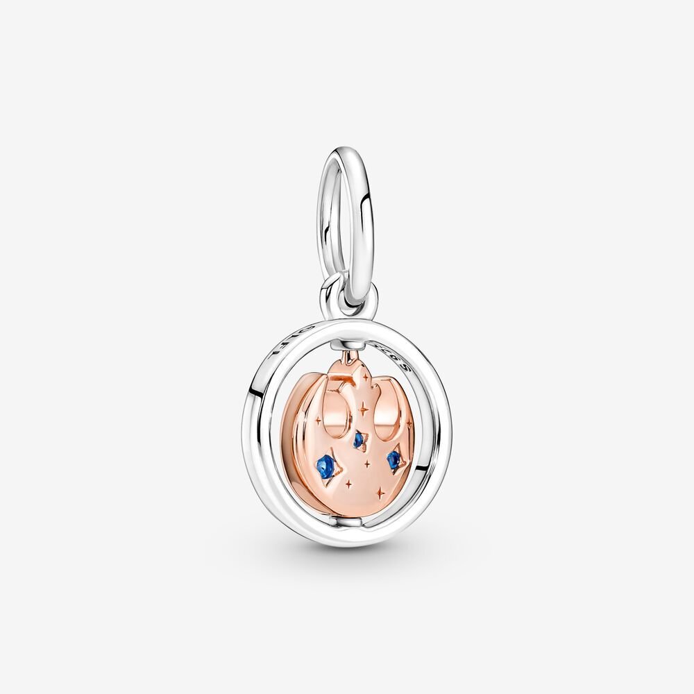 Bille tournoyante symbole de l'alliance rebelle de star wars, pandora rose, argent, zircons bleus - 380789C01 - Pandora