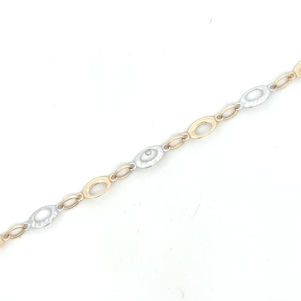 Bracelet or 2 tons (jaune et blanc) 10 carats