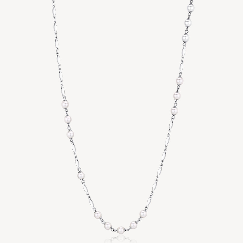 Collier affinité, acier, perles Collier affinité, acier, perles