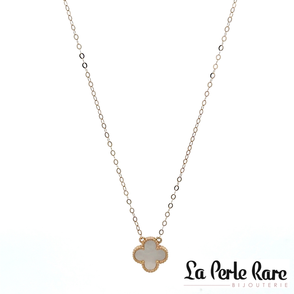 Collier de style Van Cleef, or jaune 14 carats, nacre de perle - LPR-2874 - Exclusivités
