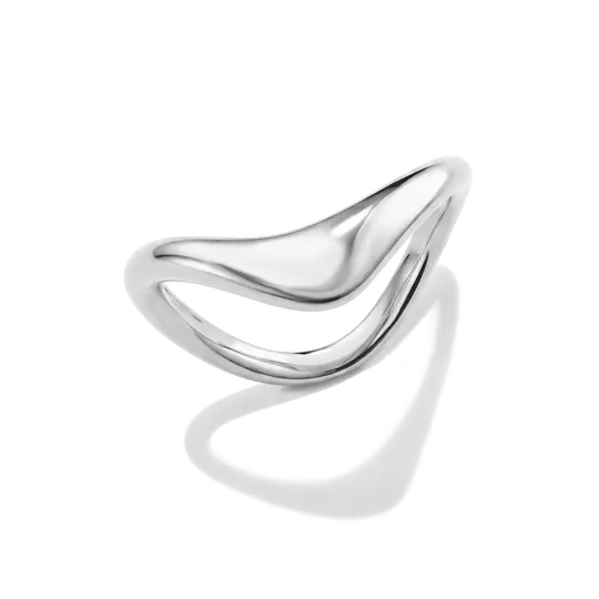 Bague en forme de vague, argent