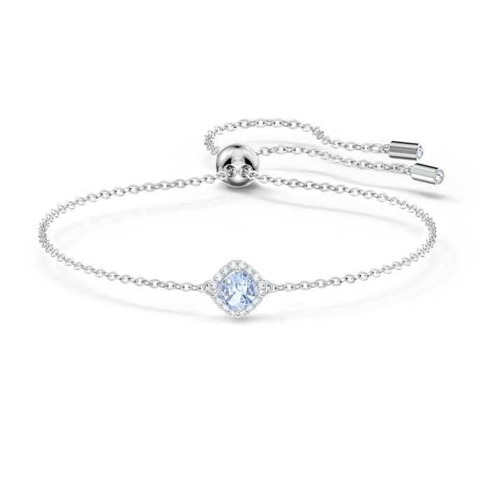 Bracelet angleic cushion, bleu, métal rhodié Bracelet angleic cushion, bleu, métal rhodié