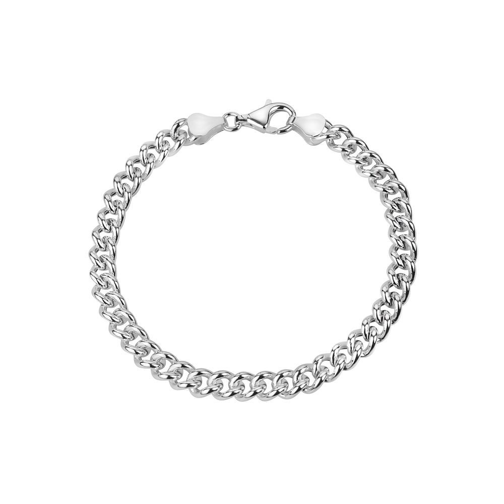 Unisex silver curb bracelet