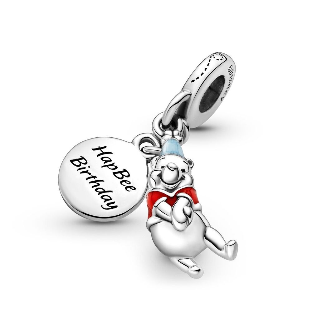 Bille disney winnie anniversaire, argent, émail rouge/bleu - 799385C01 - Pandora