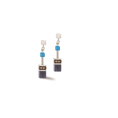 Boucles d'oreilles pendantes acier inoxydable, verre, cristaux - 4905-21-0711 - Coeur De Lion