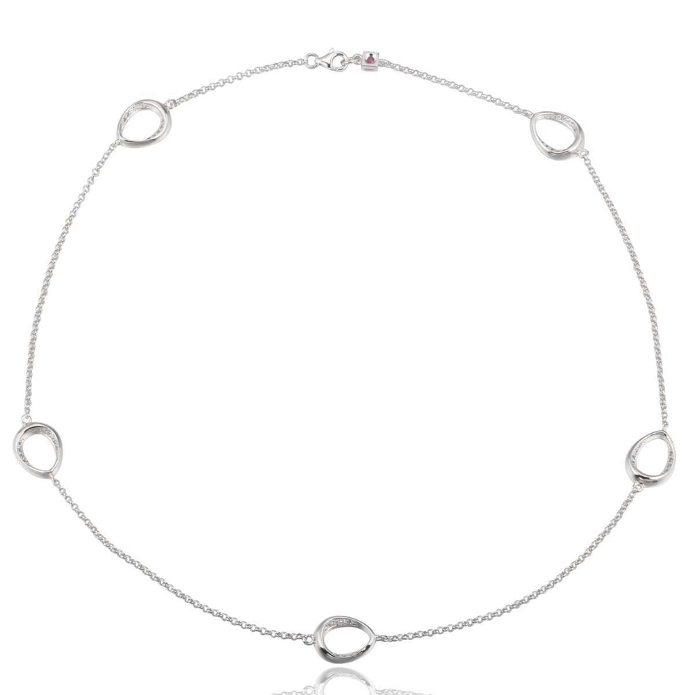 Collier argent rhodié, zircons - R0LAJY004Z - Elle