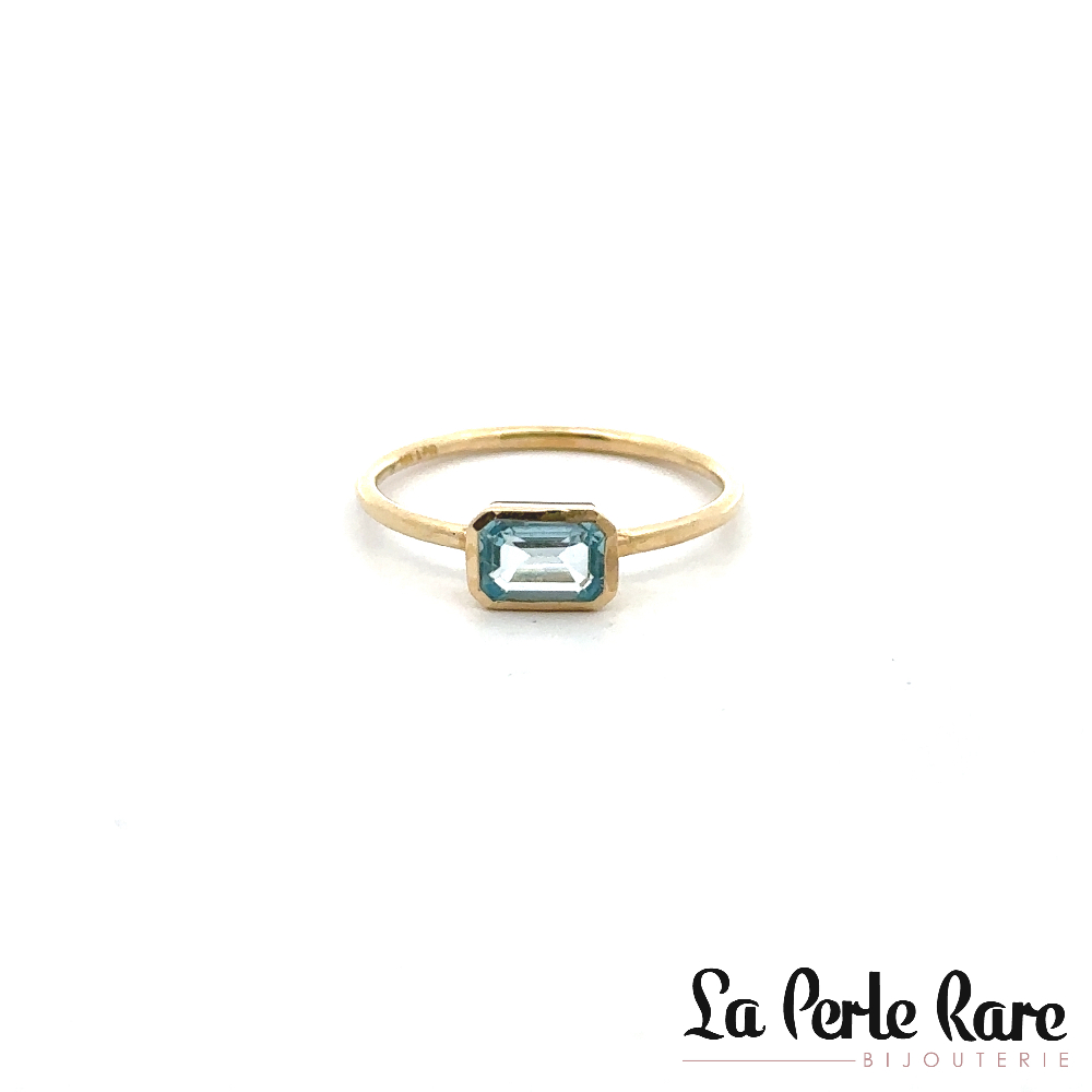 Bague or jaune 10 carats, topaze bleue - ST49141TO - Pure Romance