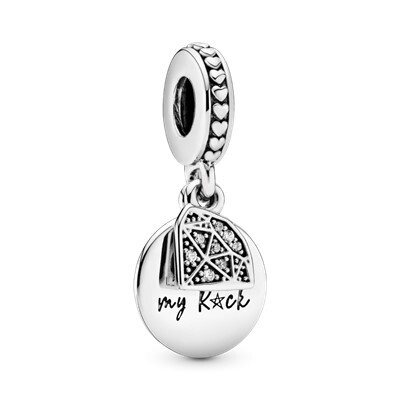 Charm mon rock, argent, zircons