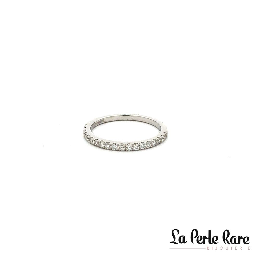 Jonc semi-éternité or blanc, 34 pts dia lab tot - R-00975WHT - Smiling Rocks