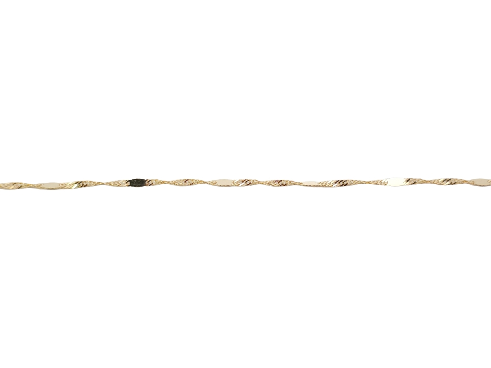 Chaîne de cheville singapour alternée, or jaune 10 carats - X2.00J-10 - Exclusivités