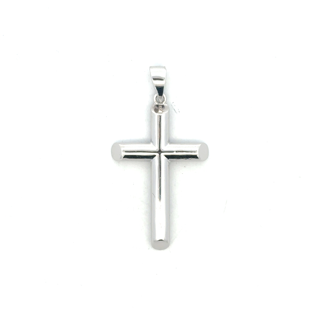 Pendentif croix, argent rhodié