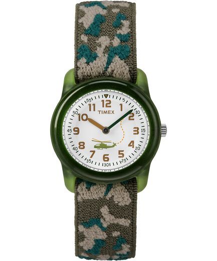 Montre bracelet élastique camouflage, plastique vert - T781419J - Timex