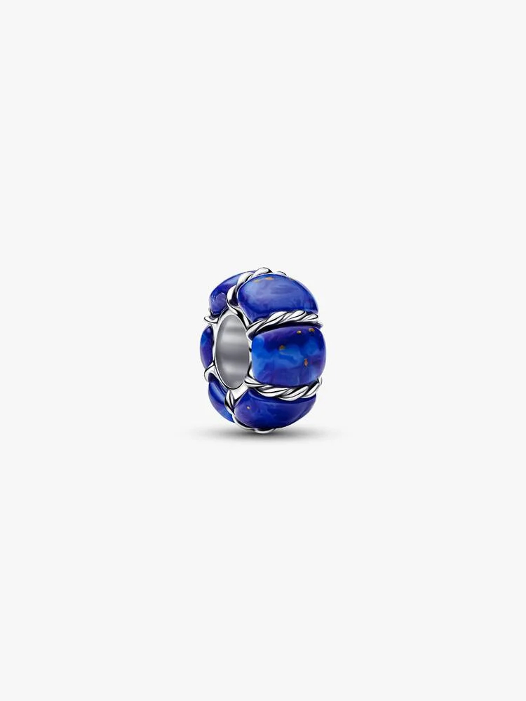 Bille bouée maritime, argent, lapis lazuli synthétique