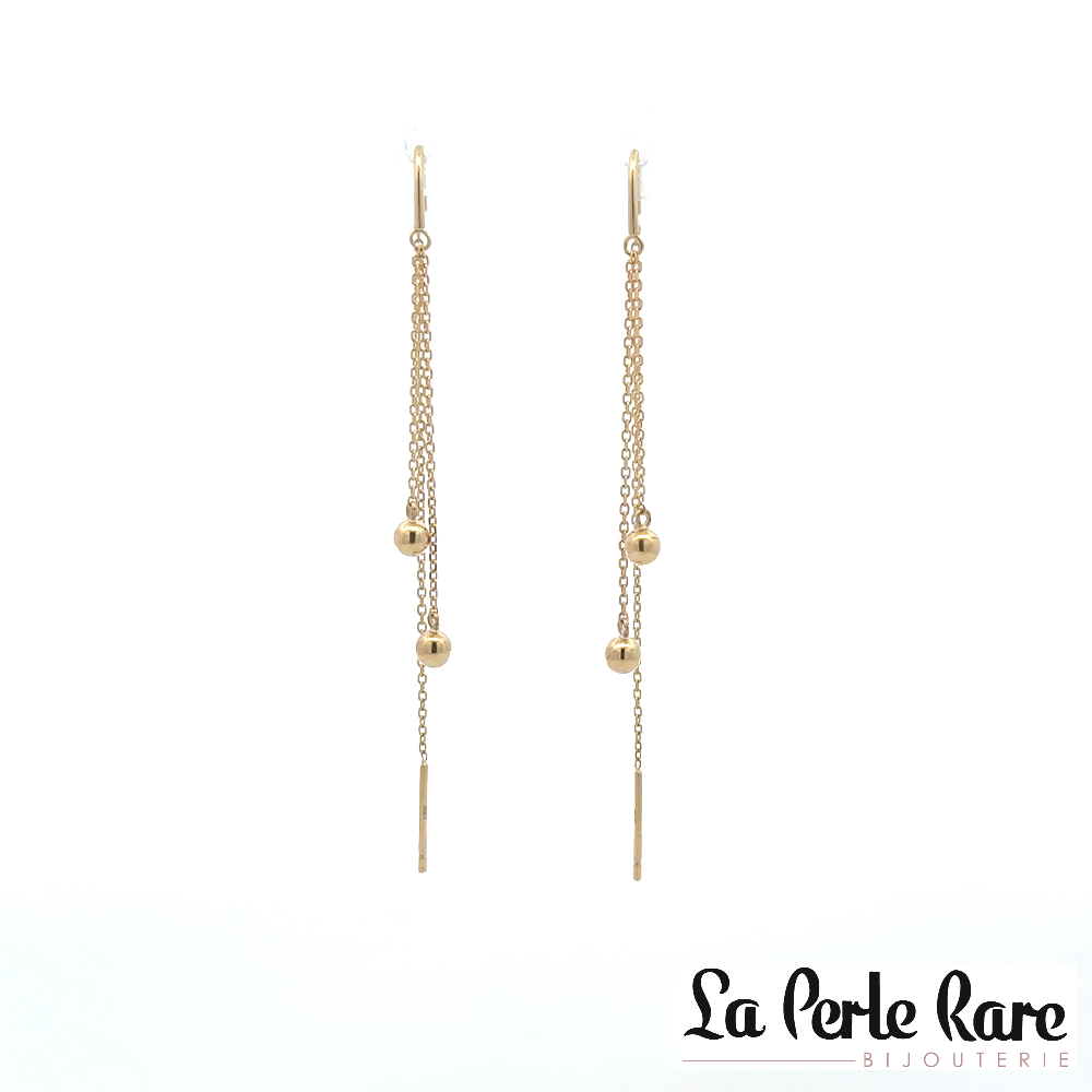 Boucles d'oreilles chaînettes or jaune 10 carats - PT47699 - Pure Romance