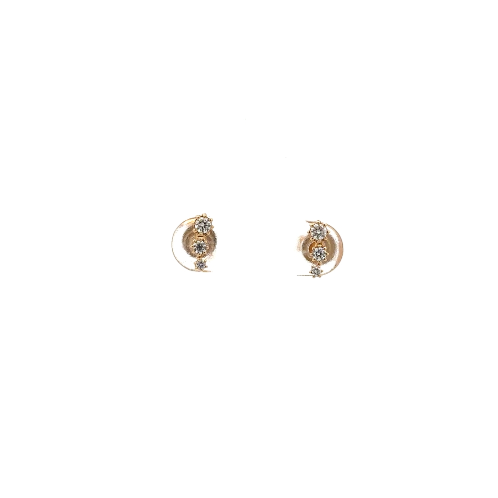 Boucles d'oreilles fixes or jaune 14 carats, 21 points de diamant total - 266928 - Majolie